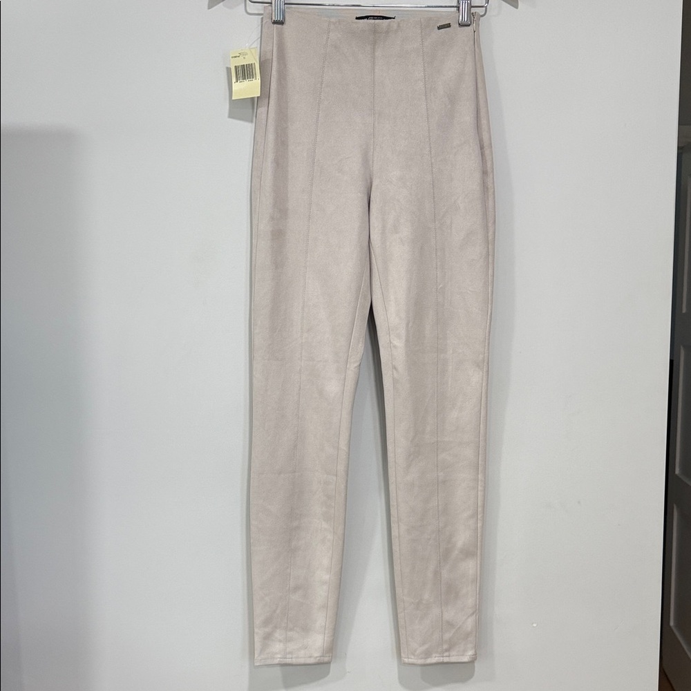 Guess Women"s Leggings Pearl Oyster Faux Suede High Rise Skinny Pants Size XS